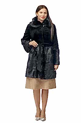 Фото товара Полупальто нутрия Алеся, черный