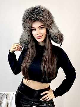 Фото товара Ушанка UWKMBFRT002 б/ф, серо-коричневый-черный