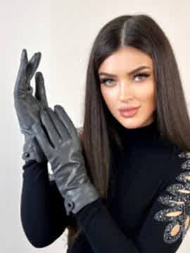 Фото товара Перчатки кожа жен. 1009, серый