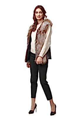 Фото товара Кожаный жилет с отделкой из блюфроста