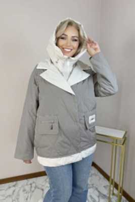 Фото товара Куртка В-8529 жен, серо-бежевый