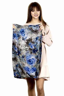 Фото товара Шарф (снуд) оля принт, серо-голубой