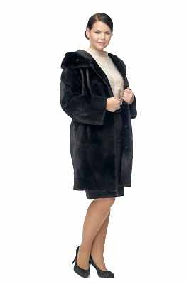 Фото товара Полупальто нутрия Т-77 (норка), черный