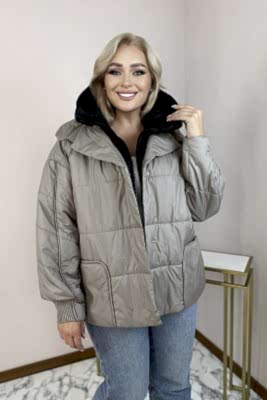 Фото товара Куртка М-5009 жен, серо-черный