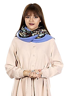 Фото товара Шарф (снуд) оля комби принт, бежево-зеленый