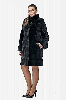 Фото товара Полупальто нутрия Н-09 (норка), черный