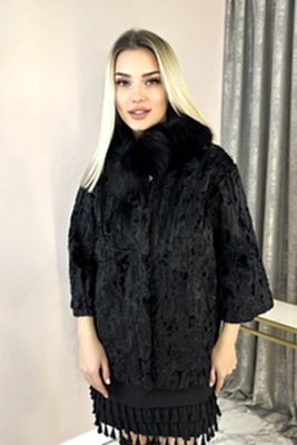 Фото товара Куртка каракуль 312 Эля (песец), черный