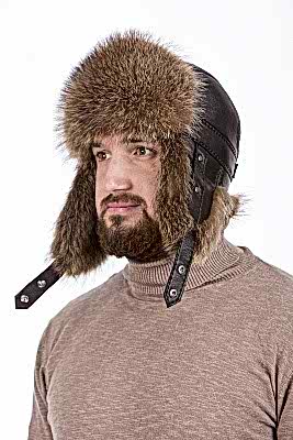 Фото товара Шапка из енота UMKME0016.2, светло-желтая