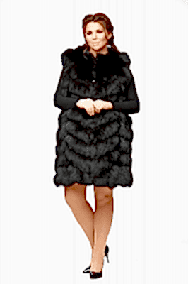 Фото товара Жилет песец елка, темно-кричневая