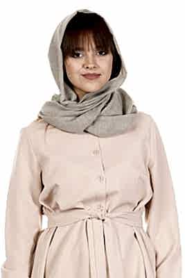 Фото товара Шарф (снуд) штапель однотон 02, серо-зеленый